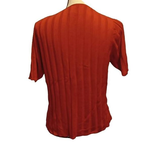 Jacqueline Ferrar Silk Red Women's‎ Size Large Blouse - Picture 4 of 6